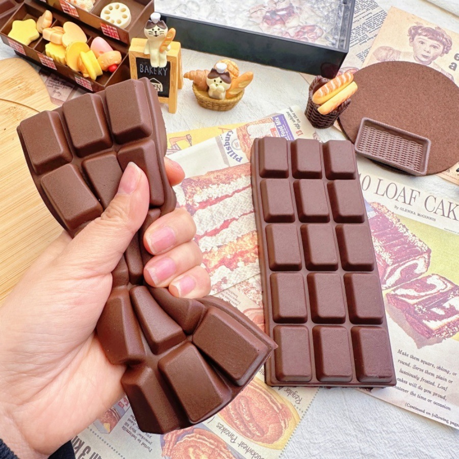 Food Grocery Snacks - Squishy Simulated Chocolate Squeeze Toy, PU