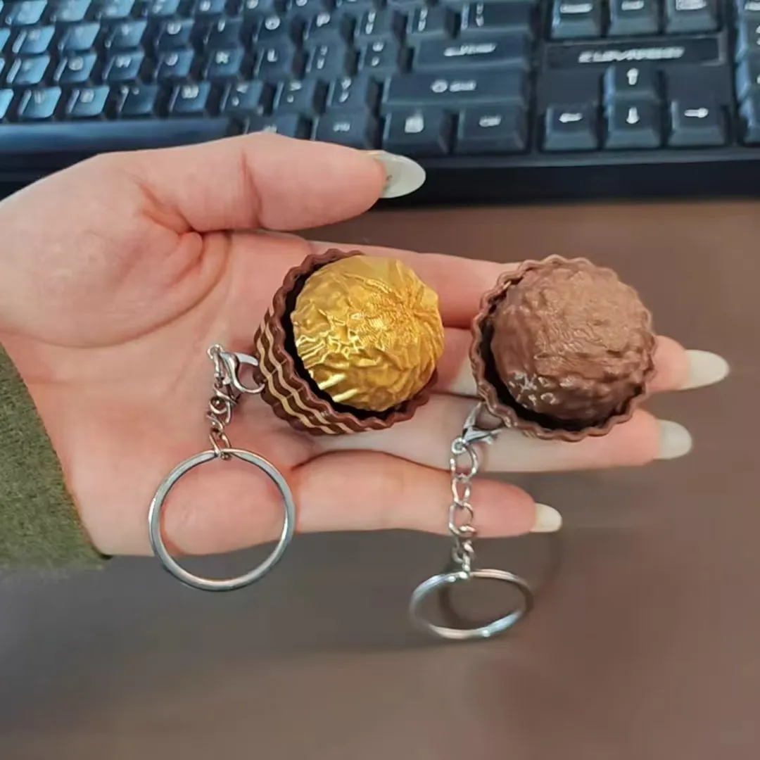 Food Grocery Snacks - Dubai Chocolate Keyboard Keychain Stress Relief