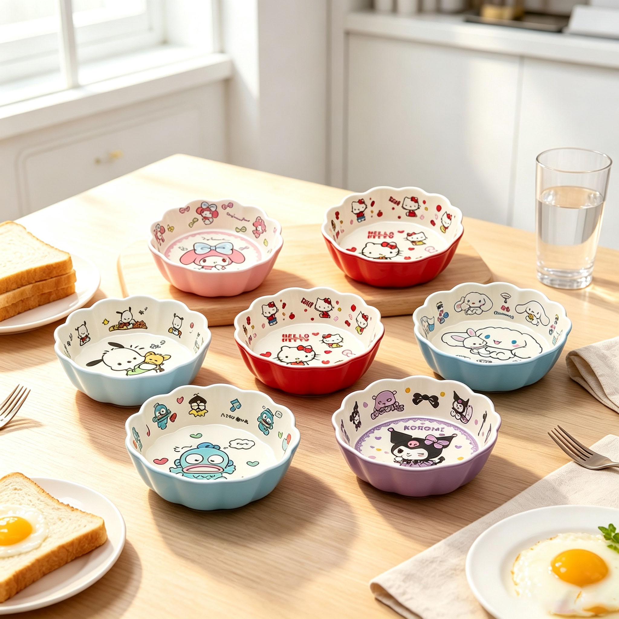 Food Grocery Snacks - Kawaii Lace Bowl Cute cartoon Printed