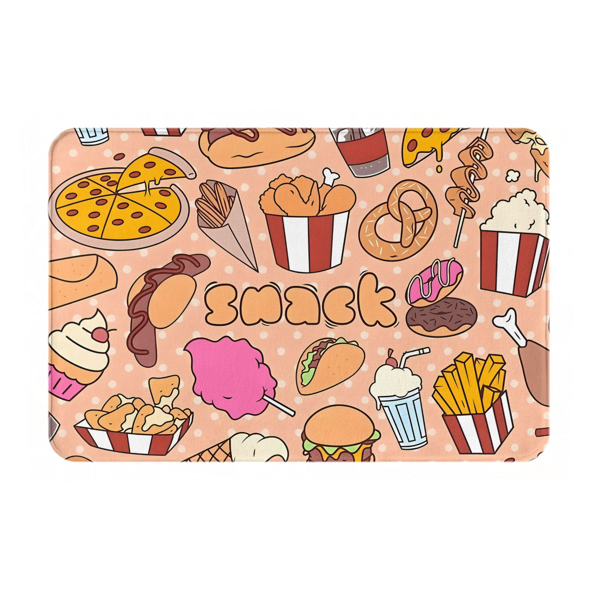 Cartoon Snack Food Doormat Kaw - đánh giá và giá Food Snacks Background