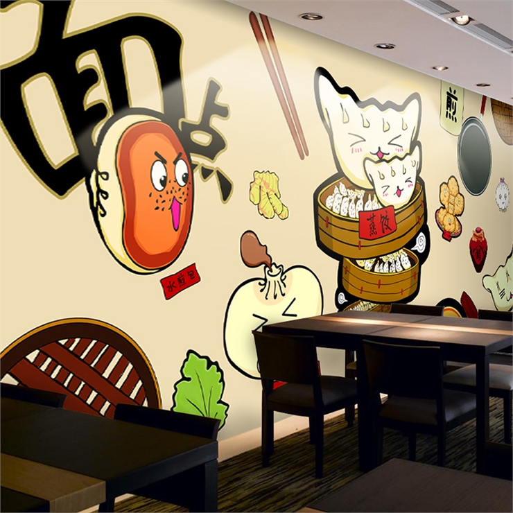 custom 3D Hand painted cartoon - đánh giá và giá Food Snacks Background