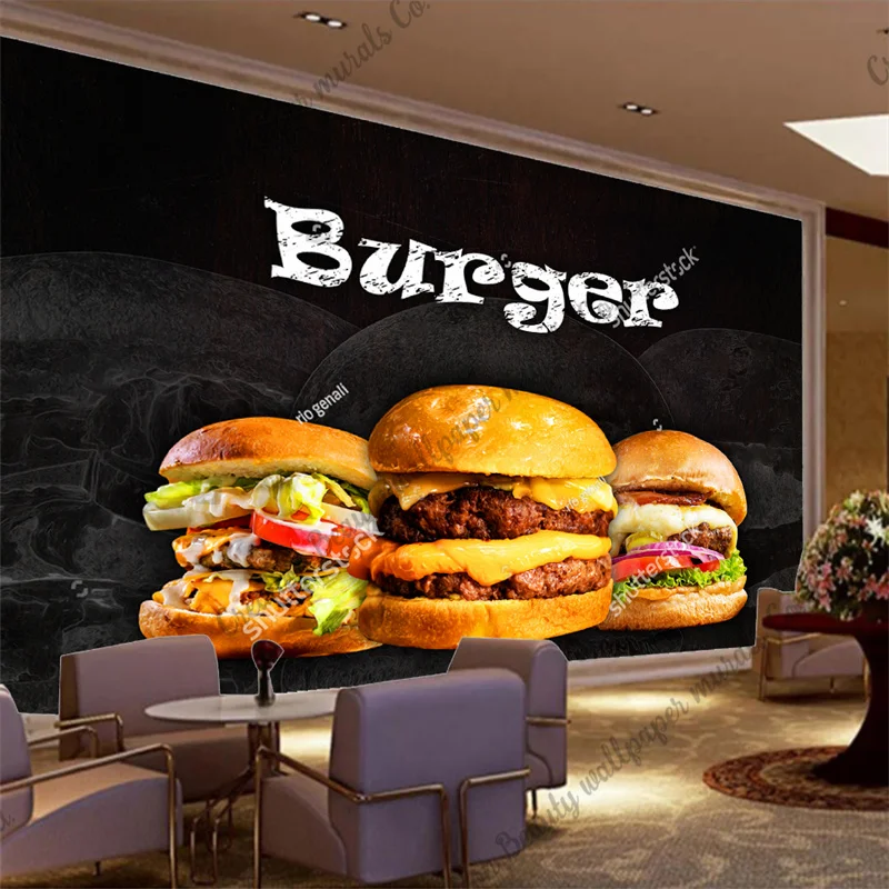 Custom Burger Photo Wallpaper  - đánh giá và giá Food Snacks Background