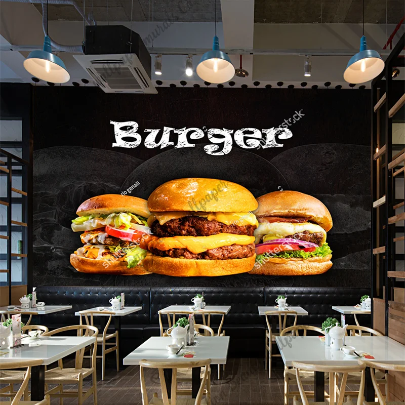 Custom Burger Photo Wallpaper  - đánh giá và giá Food Snacks Background
