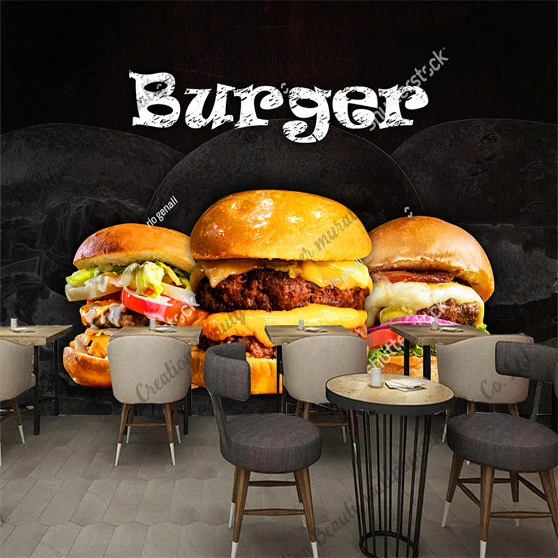 Custom Burger Photo Wallpaper  - đánh giá và giá Food Snacks Background