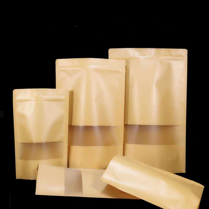 100PCS Brown Doypack Kraft Pac - đánh giá và giá Food Snacks Packets