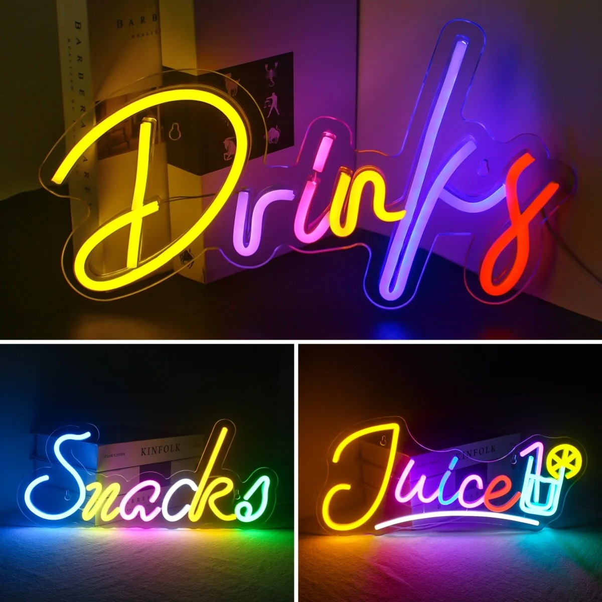 Drinks & Snacks Bar LED Neon L - đánh giá và giá Food Snacks Background