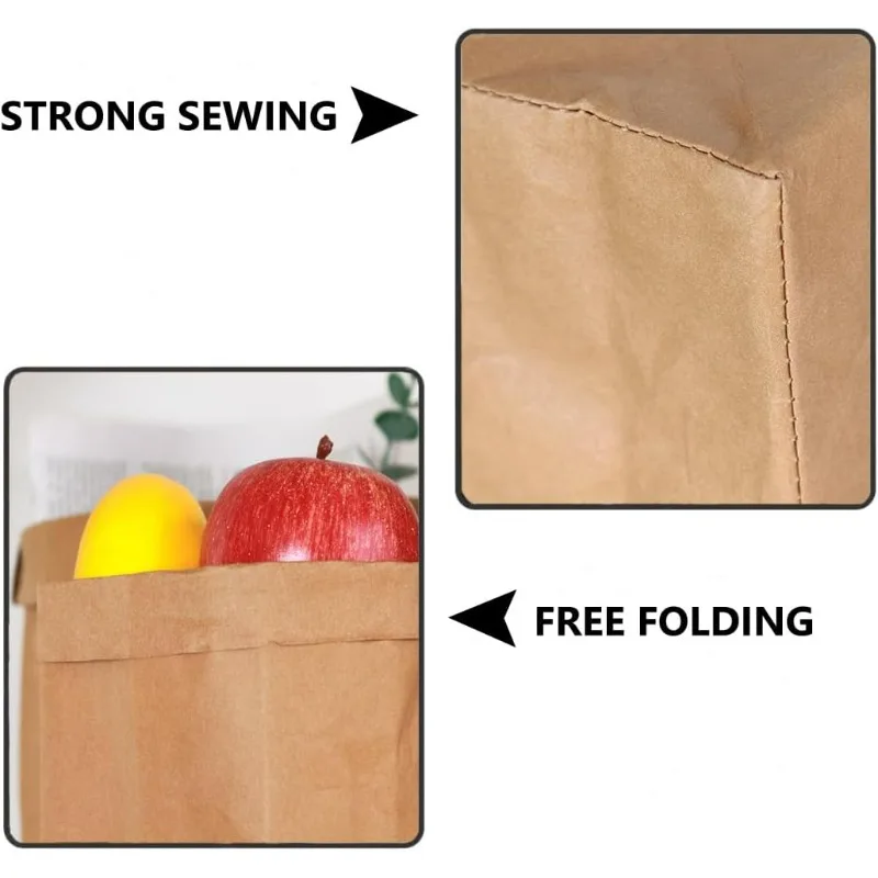 Washed Kraft Paper Bags 3 Pcs  - đánh giá và giá Food Grocery Snacks