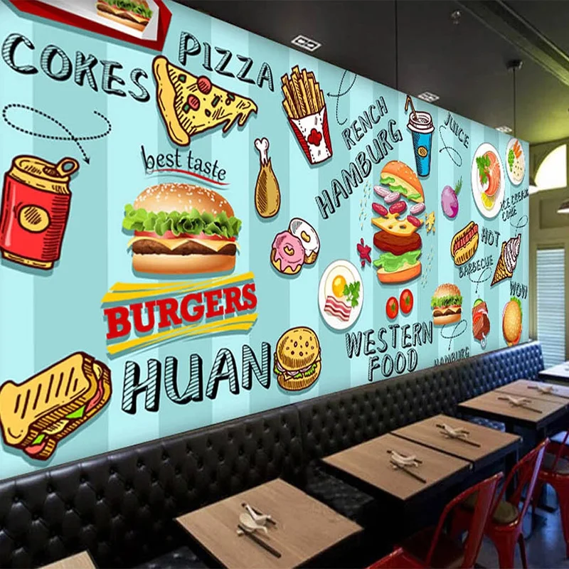 Custom 3D Wallpaper Hand-paint - đánh giá và giá Food Snacks Background