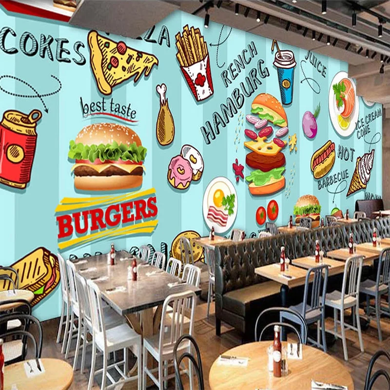 Custom 3D Wallpaper Hand-paint - đánh giá và giá Food Snacks Background