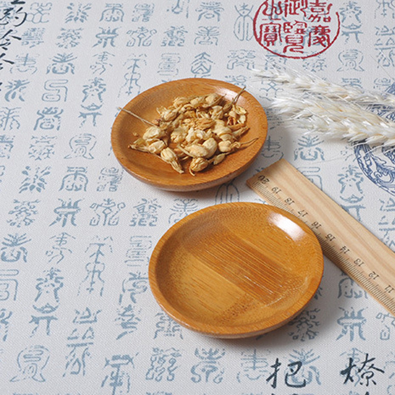 100Pcs/Lot Bamboo Saucer Stora - đánh giá và giá Food Snacks Background
