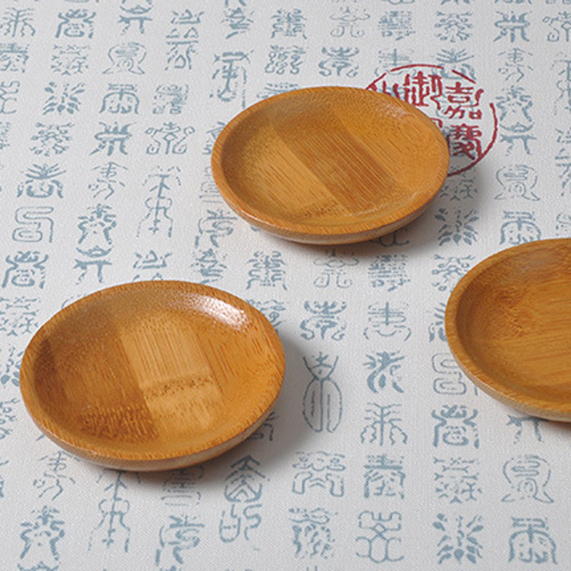 100Pcs/Lot Bamboo Saucer Stora - đánh giá và giá Food Snacks Background