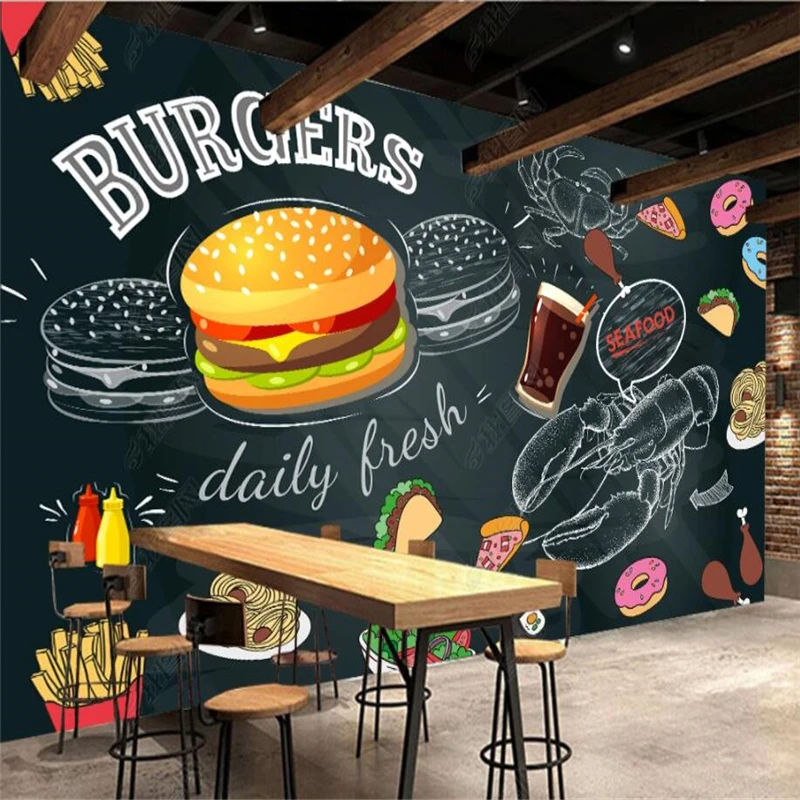 Blackboard Hand Painted Burger - đánh giá và giá Food Snacks Background