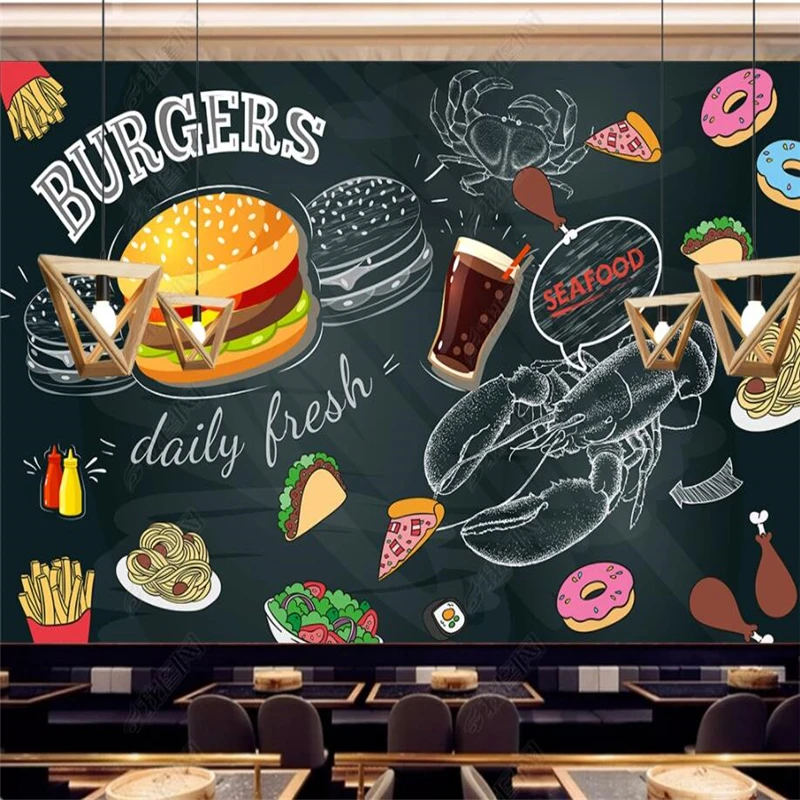 Blackboard Hand Painted Burger - đánh giá và giá Food Snacks Background