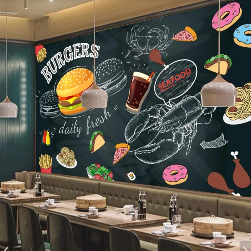 Blackboard Hand Painted Burger - đánh giá và giá Food Snacks Background