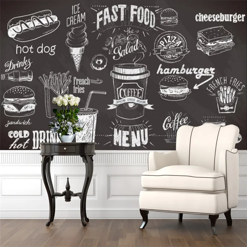 Custom Hand-painted Blackboard - đánh giá và giá Food Snacks Background