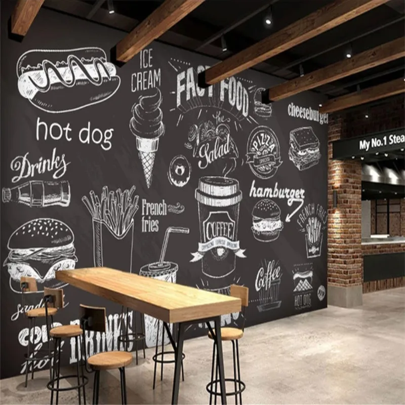 Custom Hand-painted Blackboard - đánh giá và giá Food Snacks Background