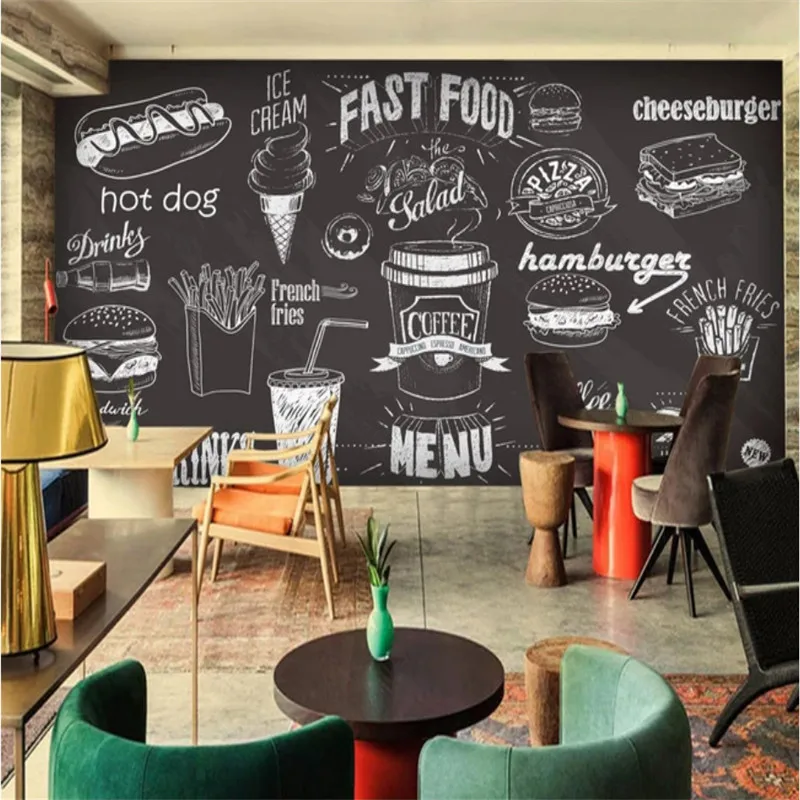 Custom Hand-painted Blackboard - đánh giá và giá Food Snacks Background