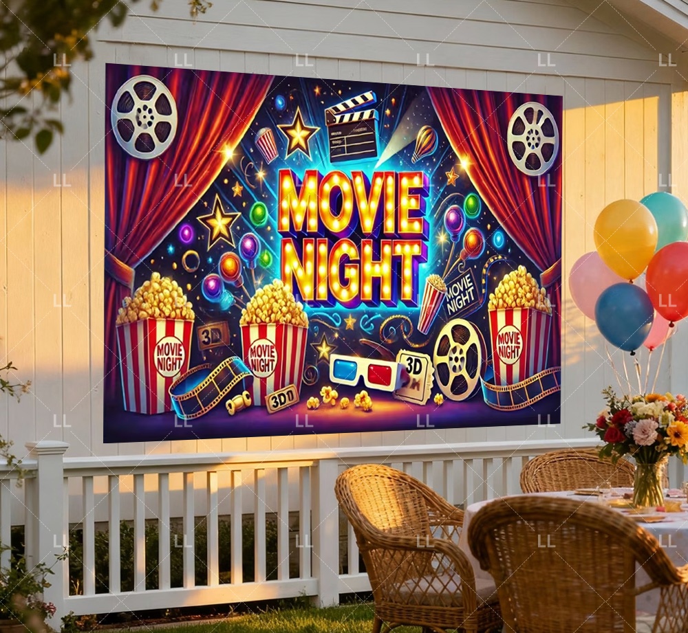 Vintage Cinema Movie Night Par - đánh giá và giá Food Snacks Background